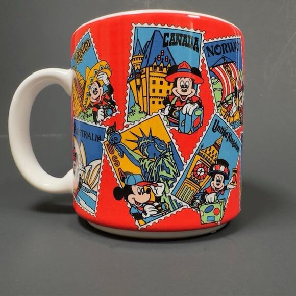 Disney World Travel Postage Stamp Mug/Cup Japan Ceramic Mickey Mouse VTG - Picture 4 of 16